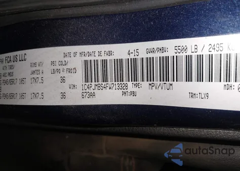 2015 Jeep Cherokee Trailhawk из США, поврежденный, VIN 1C4PJMBS4FW713328